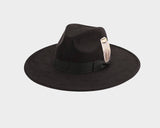 Black Faux Wool Panama Style Hat - The Park Avenue