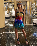 72 Dégradé of Colors Sequins Dress - The Milano Si