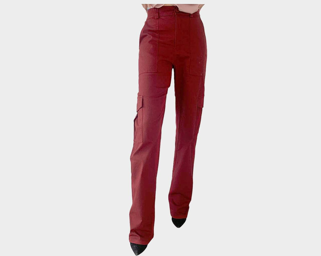 1. Classic Wide Leg Trouser Bordeaux Rouge Pants - The Aspen