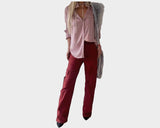 1. Classic Wide Leg Trouser Bordeaux Rouge Pants - The Aspen