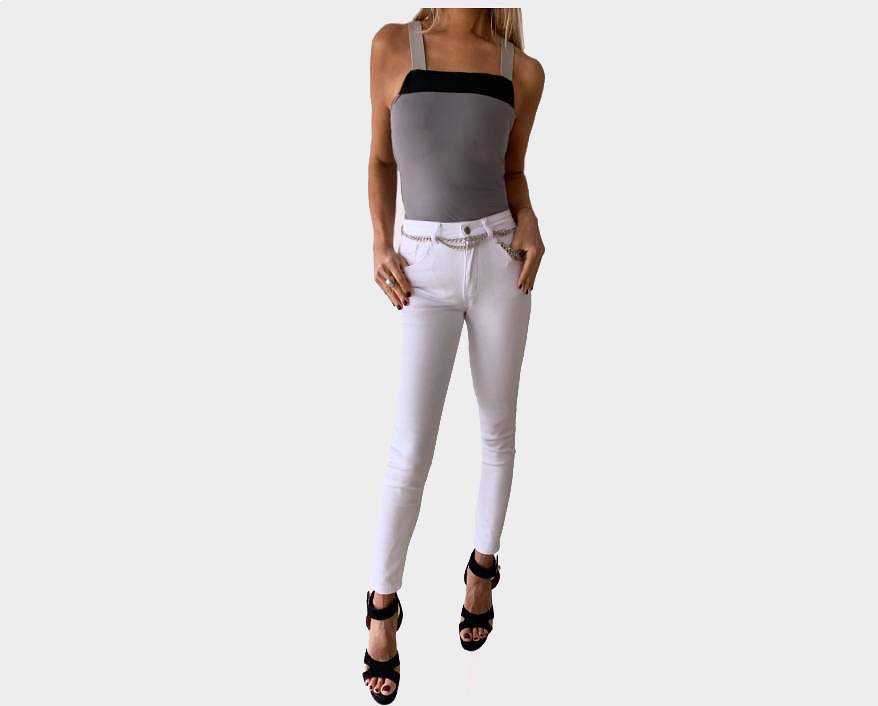 2.  Tricolor Grey Bodysuit - The Milano Di Moda