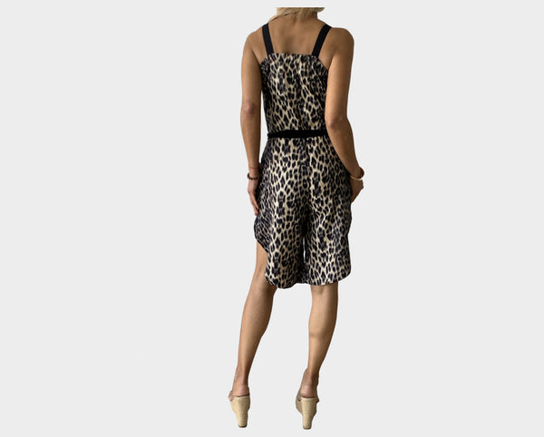 High Slit Sides Animal Print Strapless Strap traveler Jumpsuit - The Ibiza Si