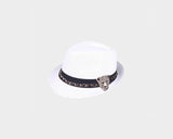 Short Brim Black Fedora Panther Hat - The Milan