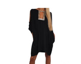 Black Open Shoulder Dress - The Portofino